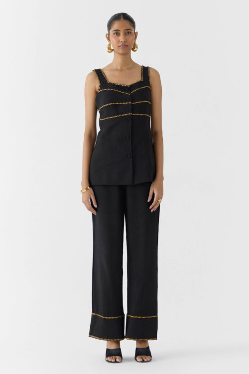 Onyx Linen Blazer And Trousers