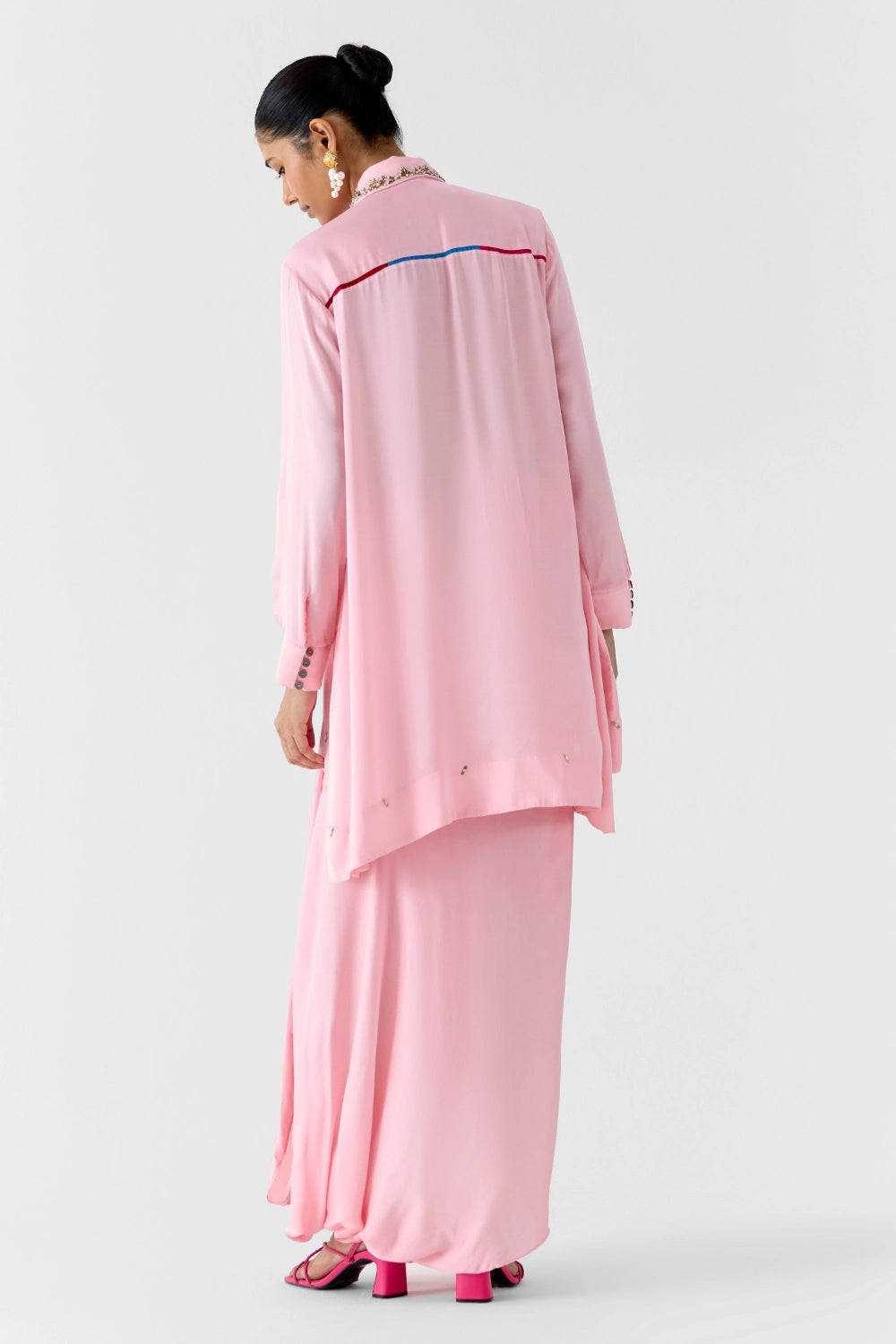 Moonstone Asymmetric Shirt And Knot Skirt