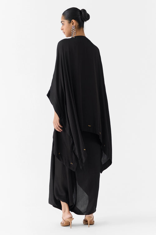 Onyx Embroidered Kimono And Knot Skirt