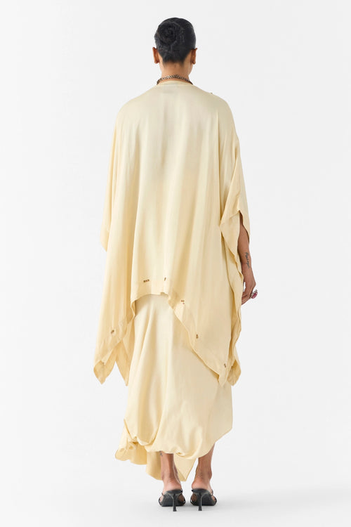 Pearl Embroidered Kimono And Knot Skirt