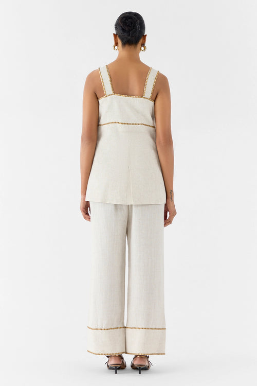 Pearl Linen Blazer And Trousers