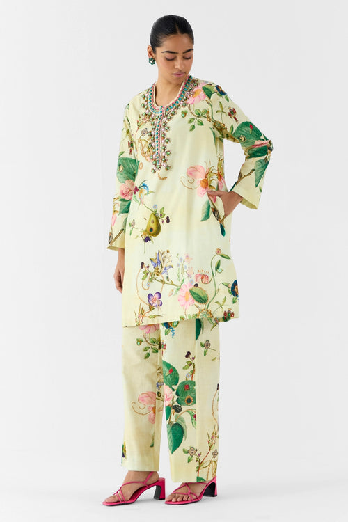 Blossom Stonework Kurta & Pants