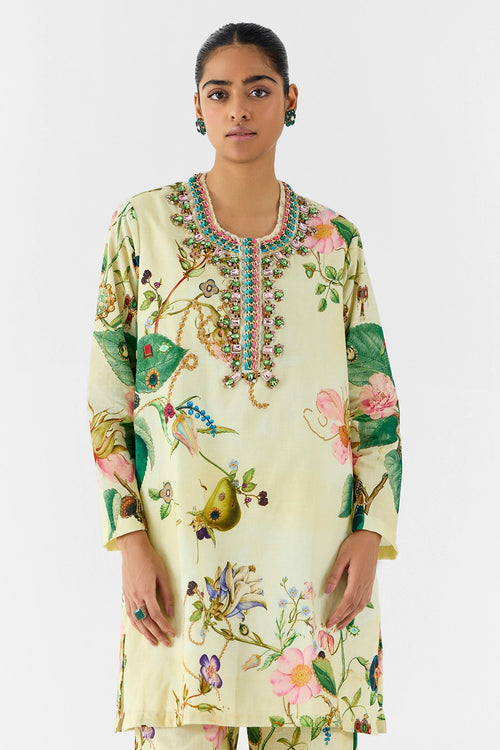 Blossom Stonework Kurta & Pants