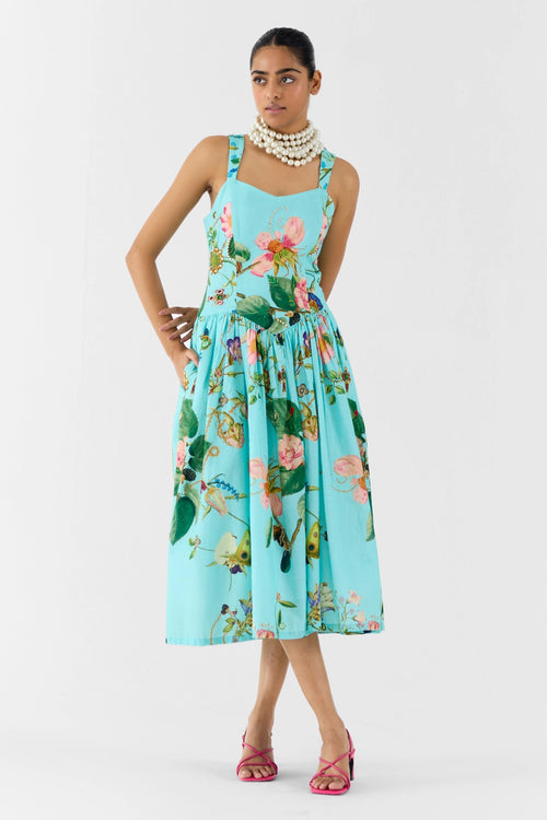 Blue Blossom Sweetheart Dress