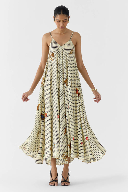 Pearl Polka Dot Strappy Dress