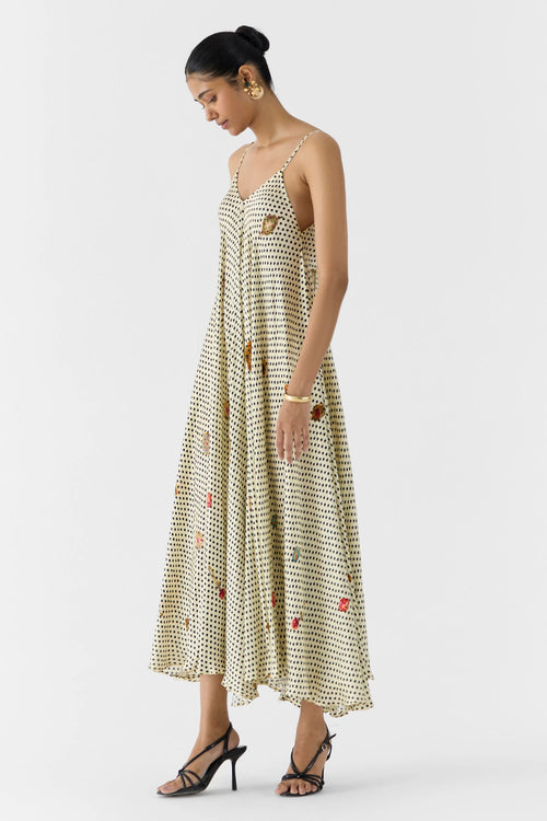 Pearl Polka Dot Strappy Dress
