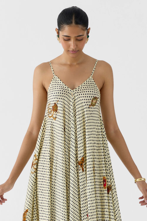 Pearl Polka Dot Strappy Dress
