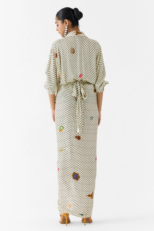 Pearl Polka Dot Shirt Dress