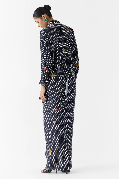 Onyx Polka Dot Shirt Dress
