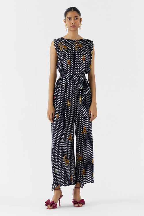 Onyx Polka Dot Jumpsuit