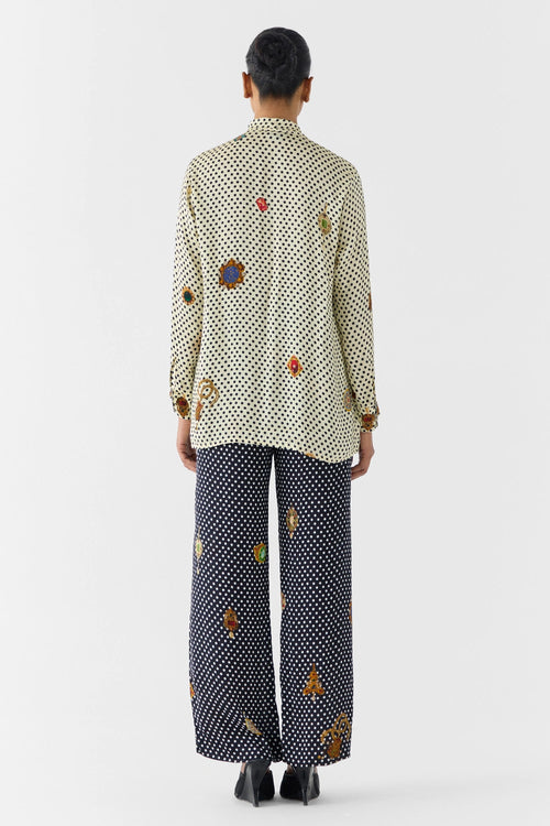 Pearl Polka Dot Knot Shirt & Onyx Polka Pants