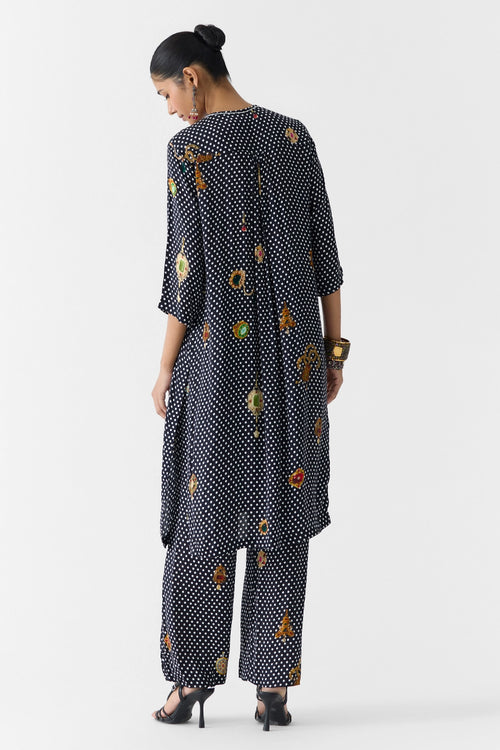 Onyx Polka Dot Straight Kurta & Pants