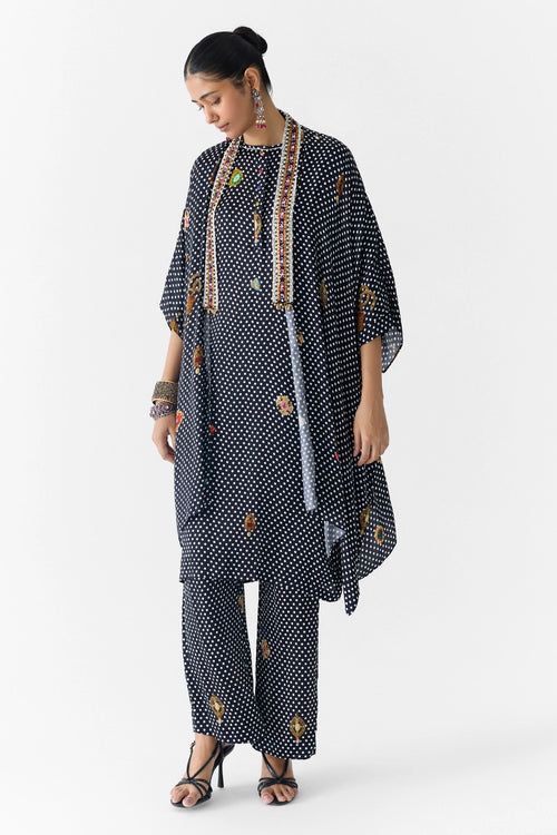 Onyx Polka Dot Straight Kurta & Pants