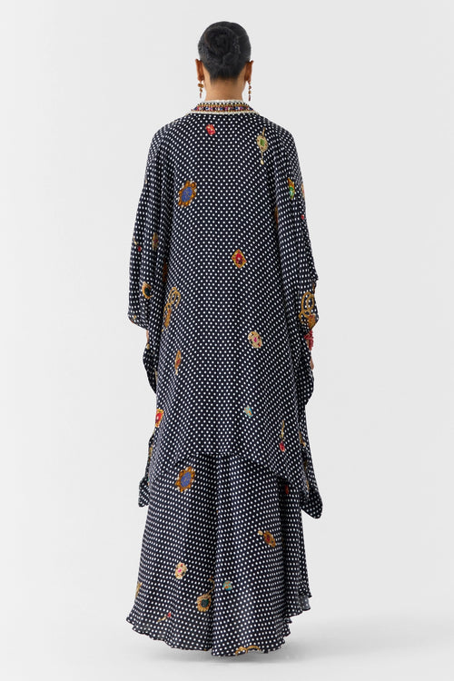 Onyx Polka Dot Cape & Strappy Dress