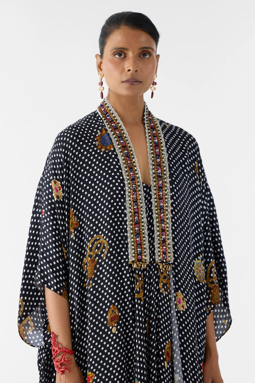 Onyx Polka Dot Cape & Strappy Dress