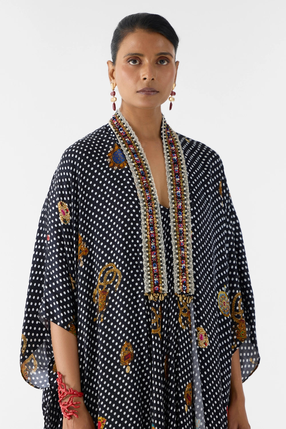 Onyx Polka Dot Cape & Strappy Dress