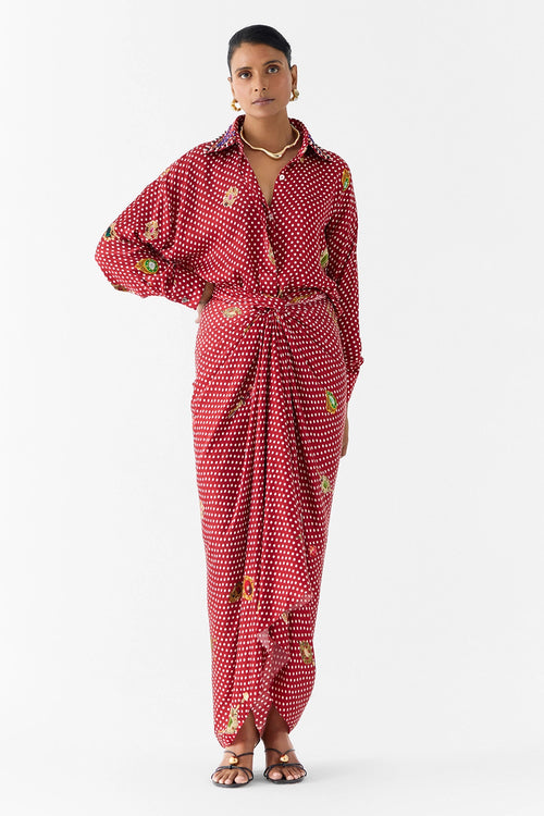 Quartz Polka Dot Shirt Dress