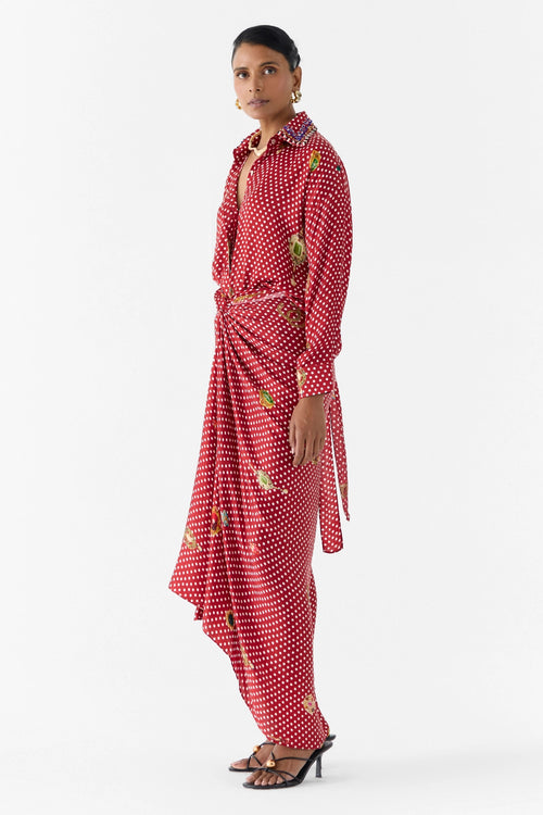Quartz Polka Dot Shirt Dress
