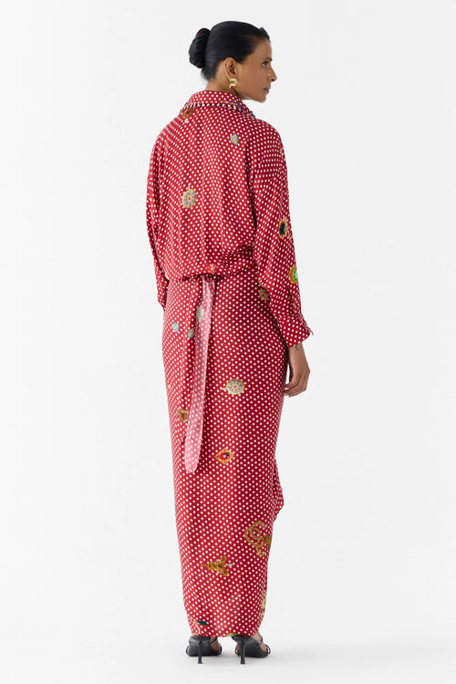 Quartz Polka Dot Shirt Dress