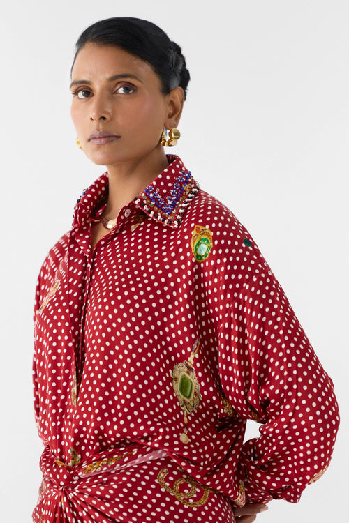 Quartz Polka Dot Shirt Dress