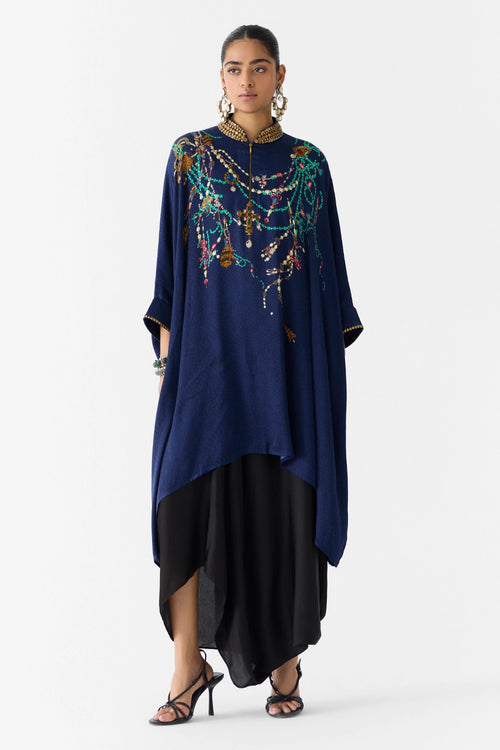 Navy Maharni Kimono & Knot Skirt