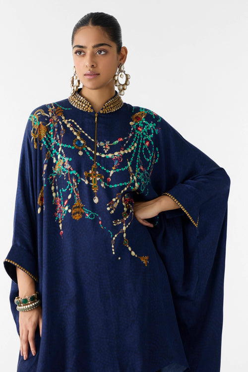 Navy Maharni Kimono & Knot Skirt