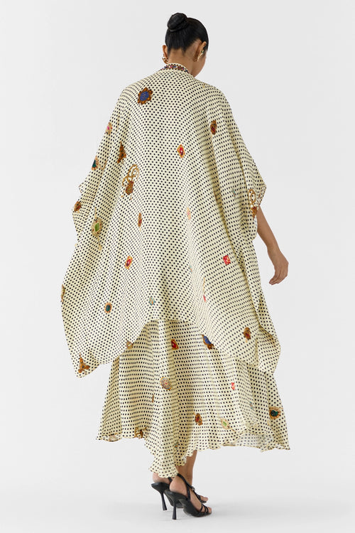 Pearl Polka Dot Strappy Dress & Cape