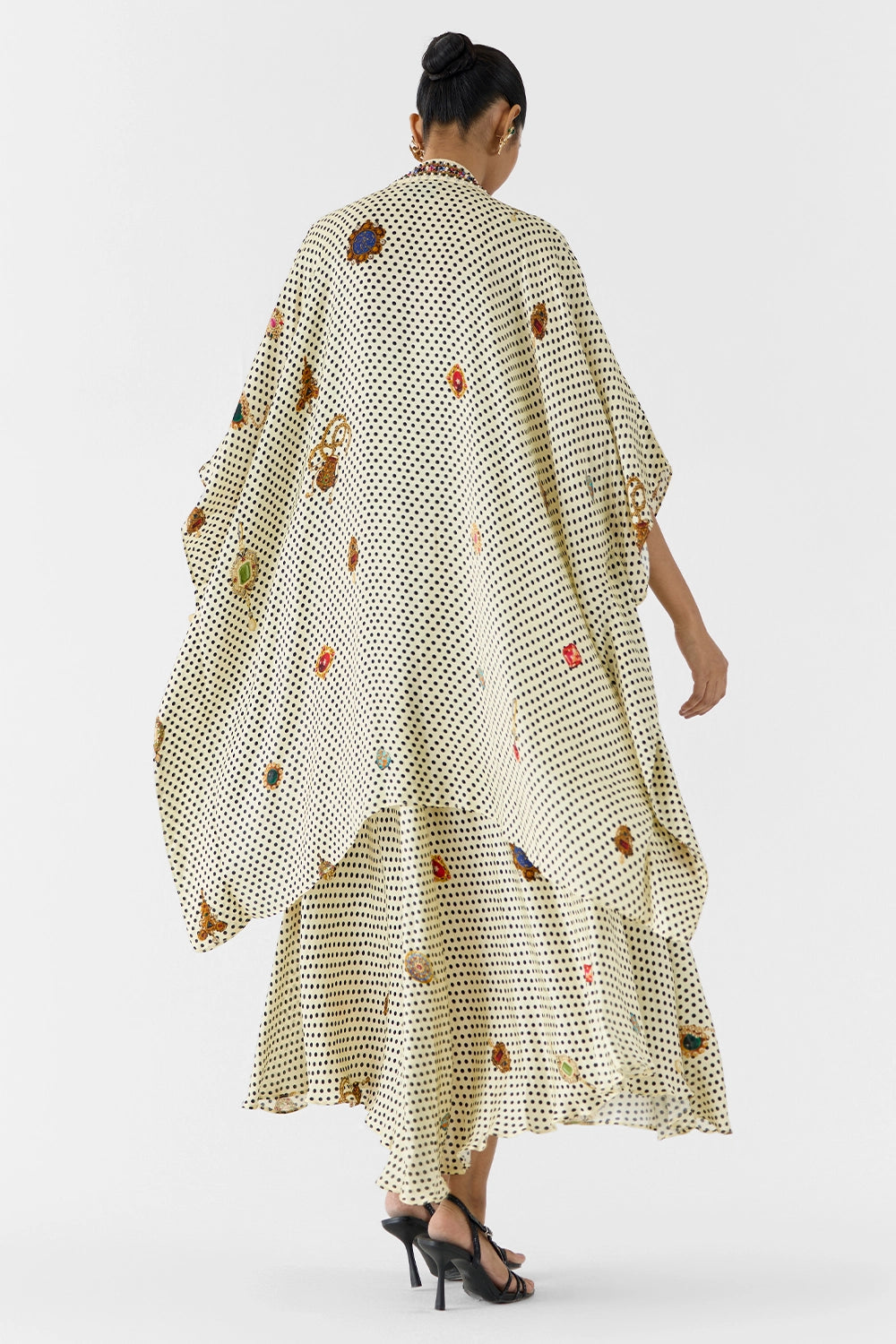 Pearl Polka Dot Strappy Dress & Cape