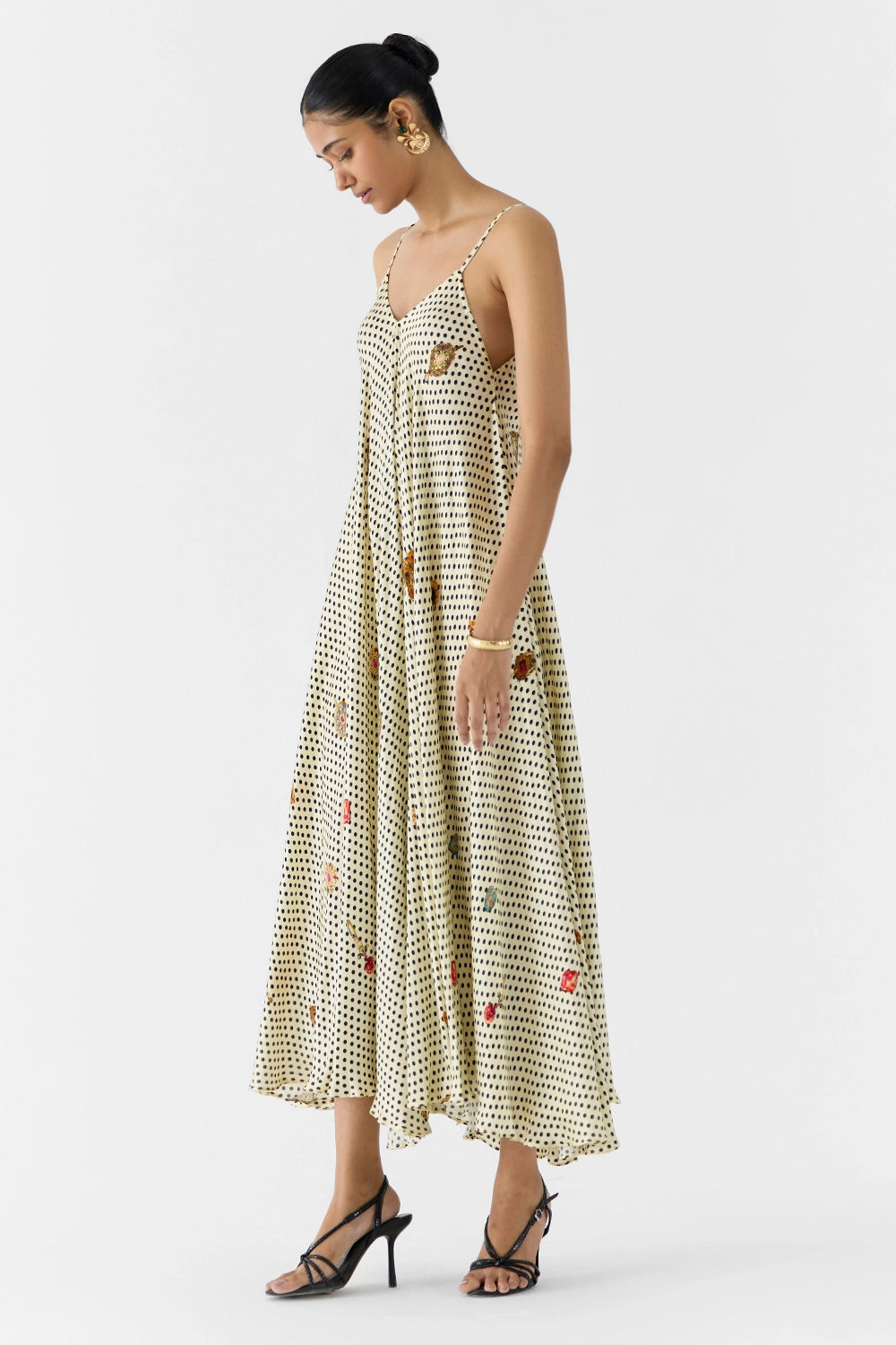 Pearl Polka Dot Strappy Dress & Cape