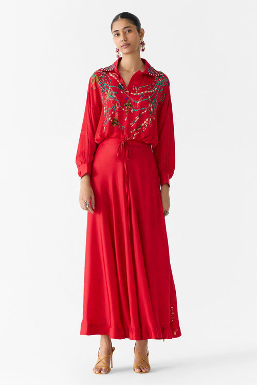 Maharani Crop Top And Skirt