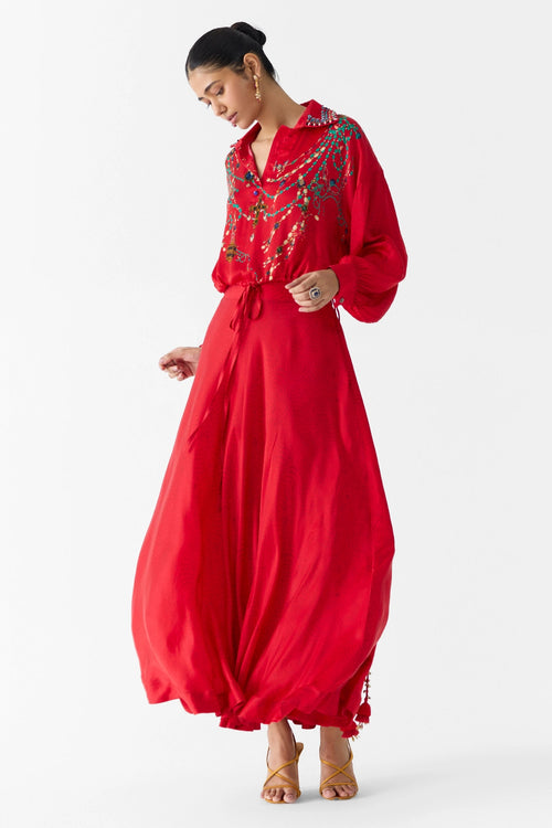 Maharani Crop Top And Skirt