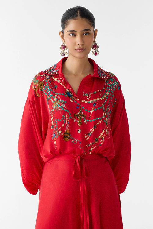 Maharani Crop Top And Skirt