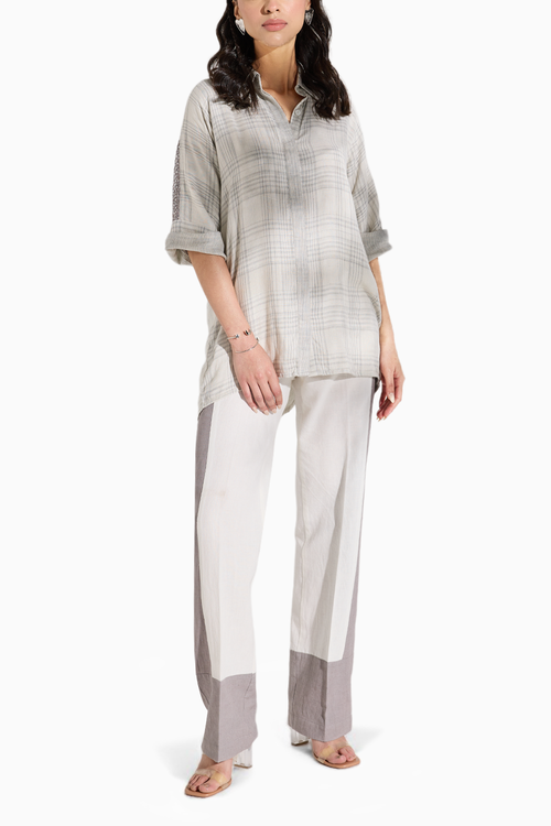 Dual Color Block Pant Set