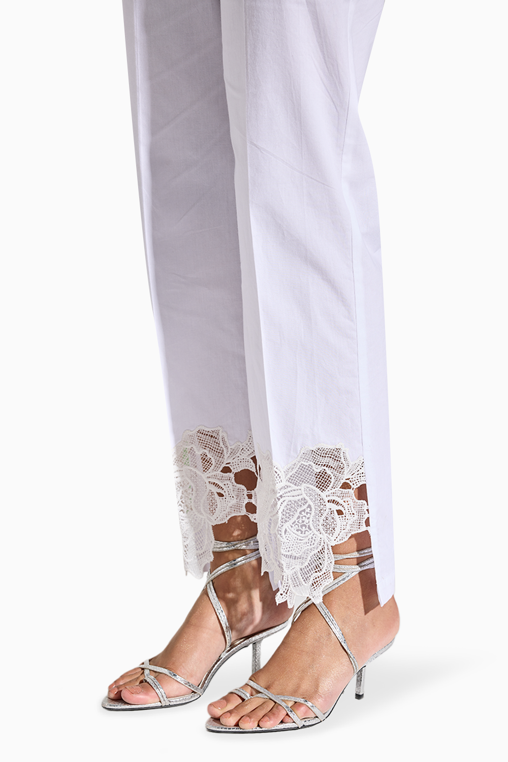 White Flower Pant Set