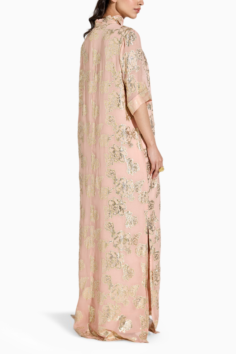 Peach Lurex Kaftan