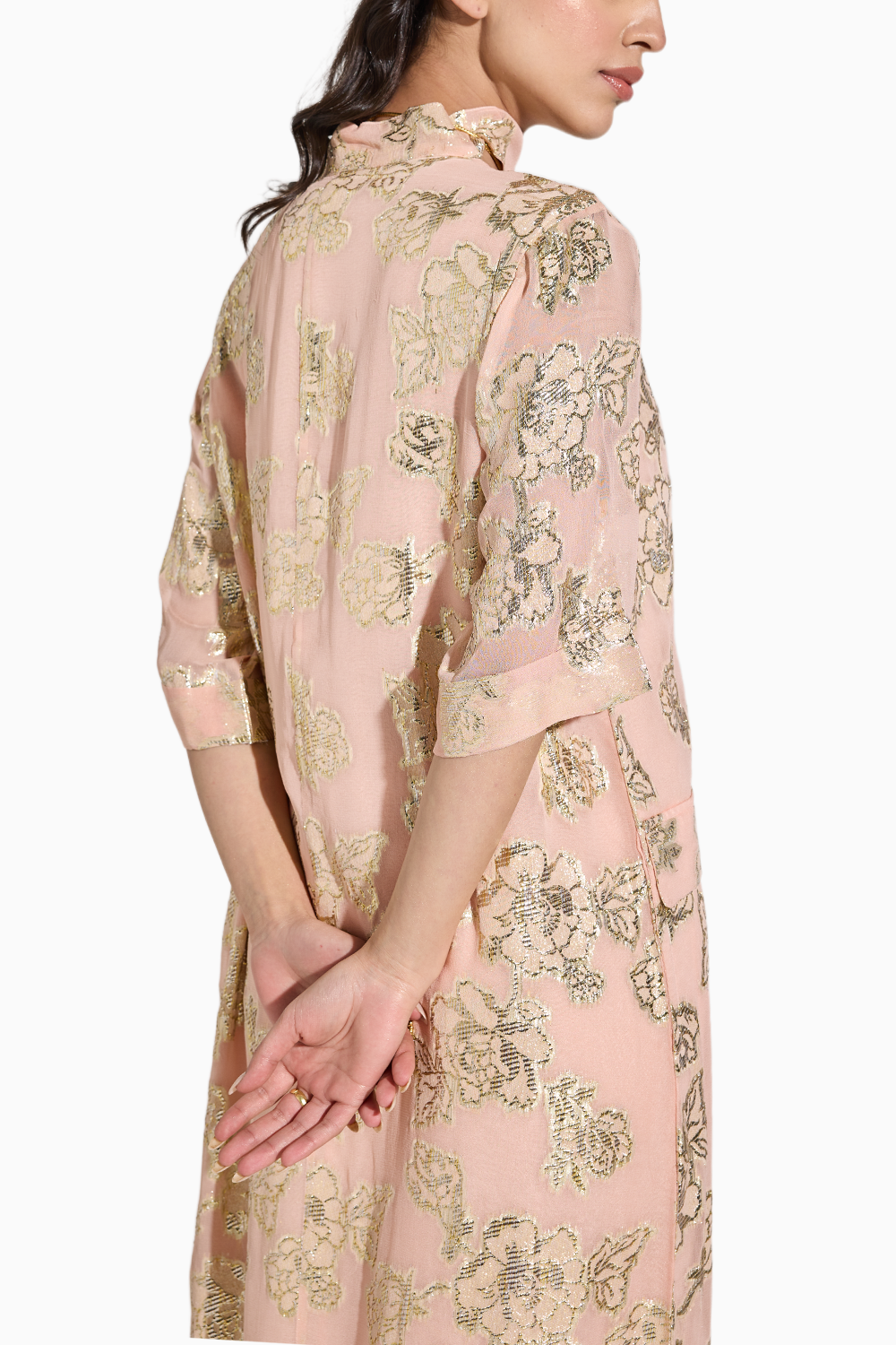 Peach Lurex Kaftan