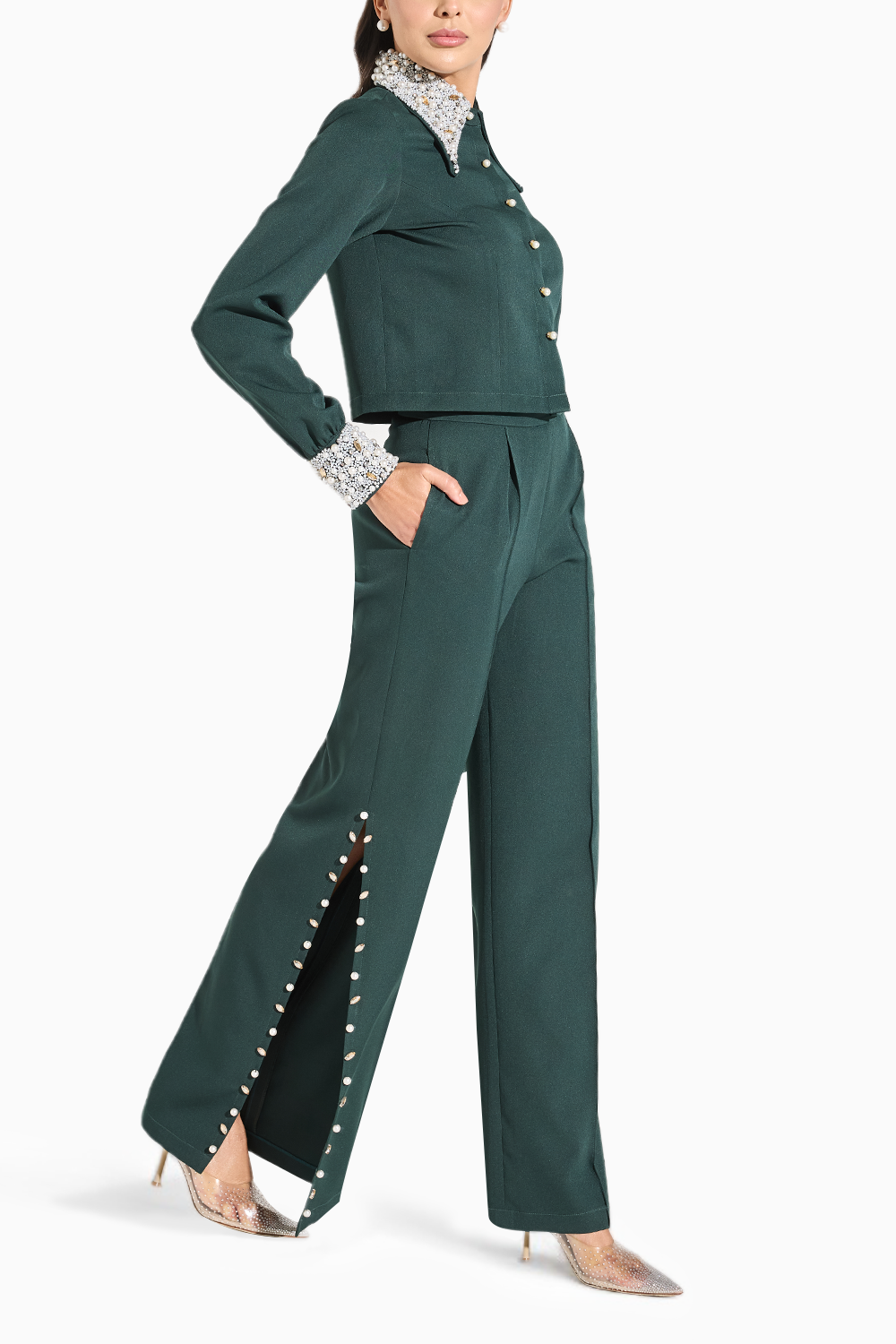 Green Pearl Pant Set