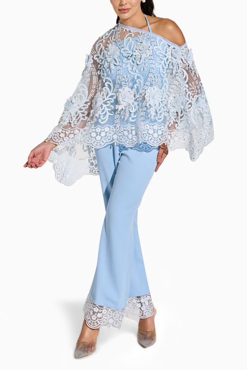 Organza Pearl Cape with Pants