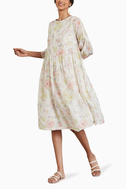 Joy Ivory Sooti Chanderi Dress