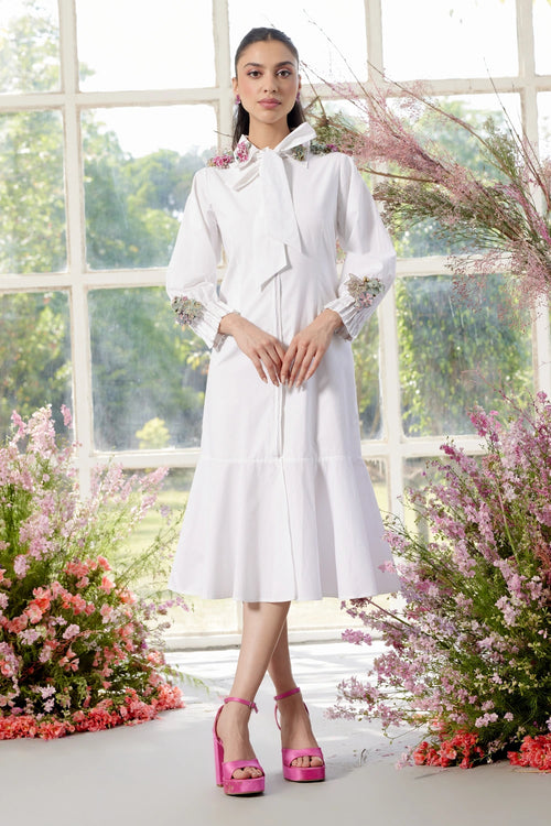 Kate White Midi Dress