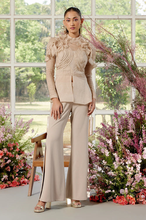 Eloise  Beige Co-ord Set