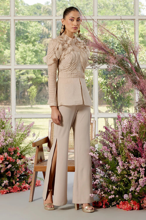 Eloise  Beige Co-ord Set