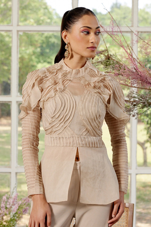 Eloise  Beige Co-ord Set