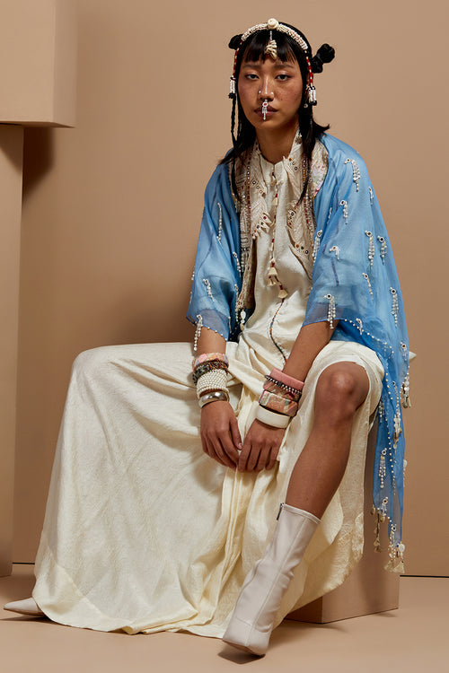 Aasmani Basque Veni Dupatta Jacket