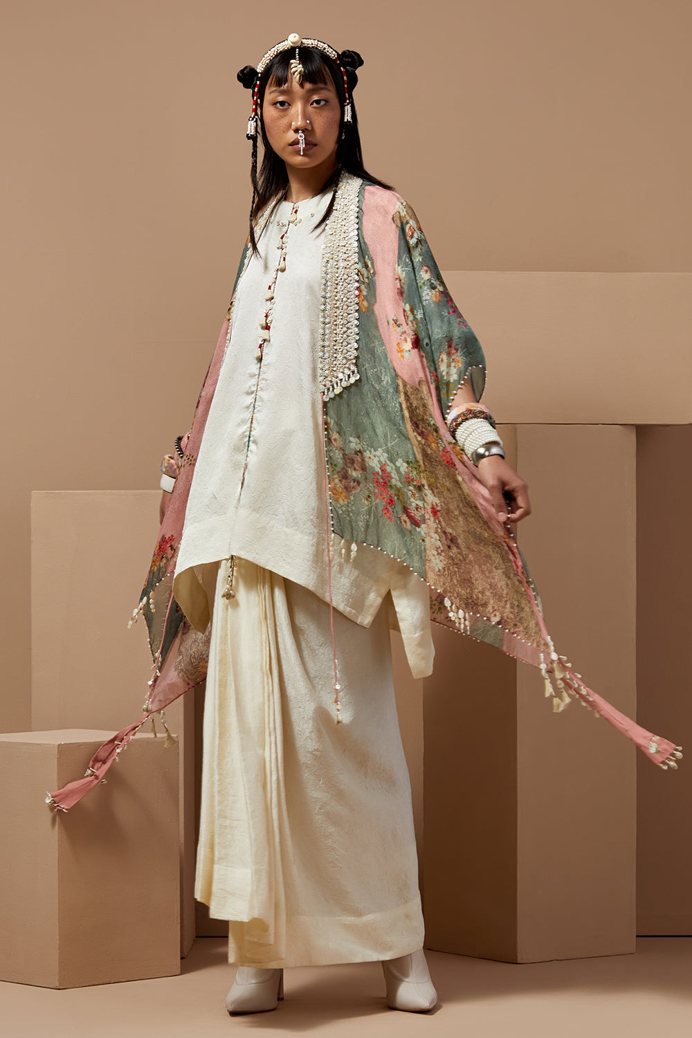 Multi Basque Veni Dupatta Jacket
