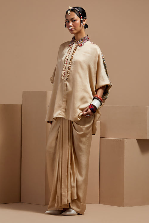 Ecru Basque Mandala Shirt Set