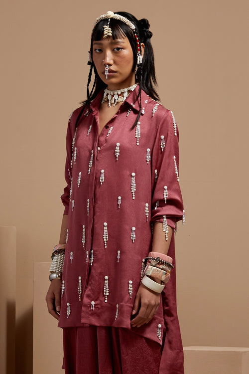 Old Rose Basque Atri Straight Shirt