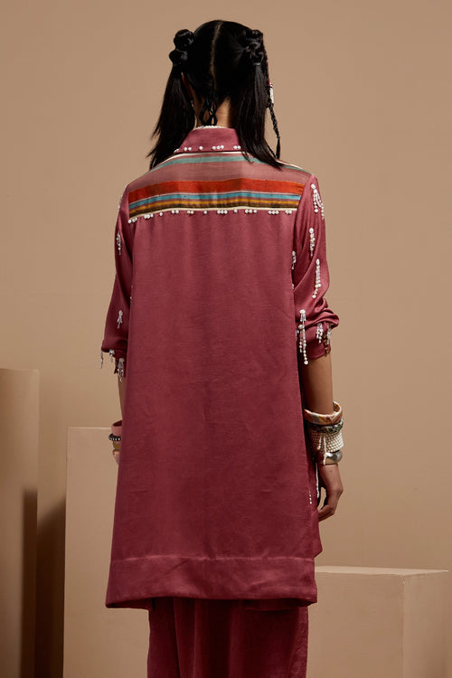 Old Rose Basque Atri Straight Shirt