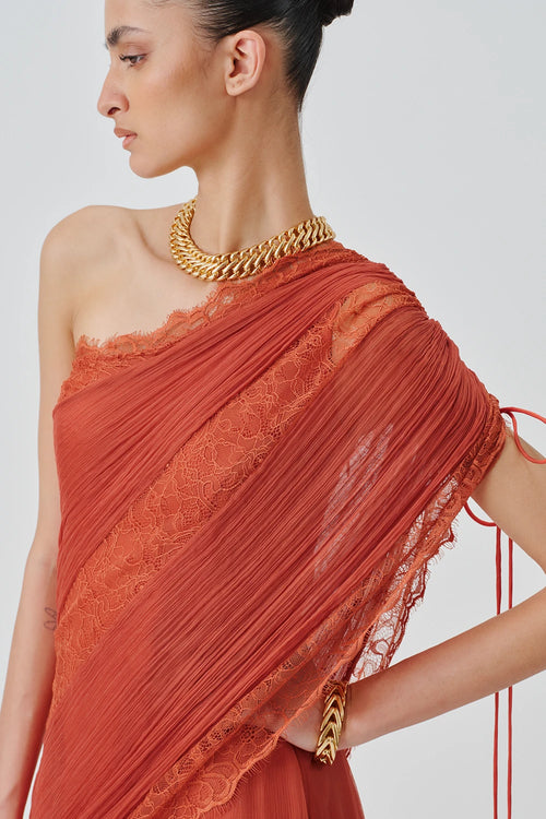 Salmon Orange Ira Dress