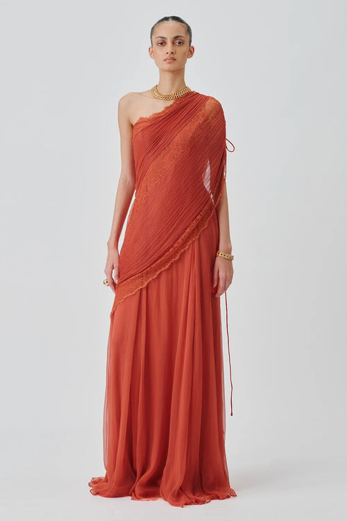 Salmon Orange Ira Dress